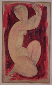 Red Caryatid, 1913 (öljyä, temperaa ja värikynä aluksella)